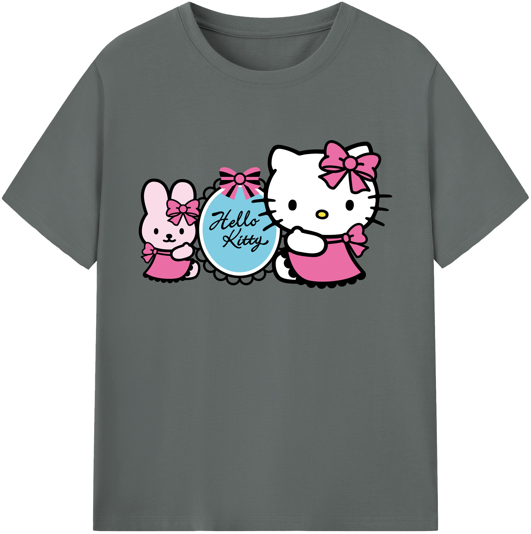 （画像用） Hello Kitty ハローキティ 綿100％ メンズ半袖Tシャツ｜肌触りやわらか＆通気性